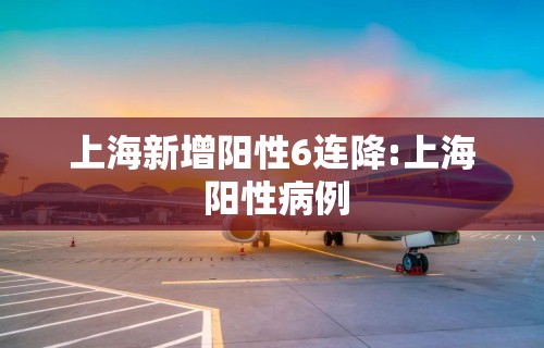 上海新增阳性6连降:上海 阳性病例