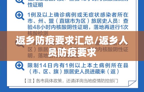 返乡防疫要求汇总/返乡人员防疫要求