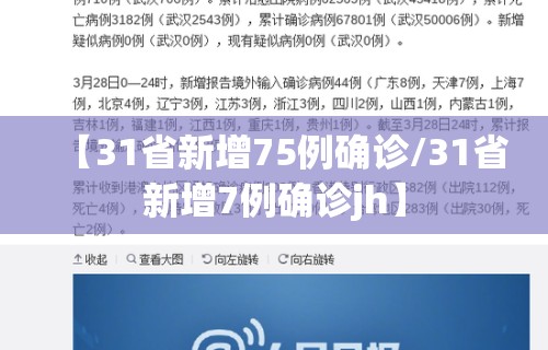 【31省新增75例确诊/31省新增7例确诊jh】