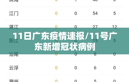 11日广东疫情速报/11号广东新增冠状病例