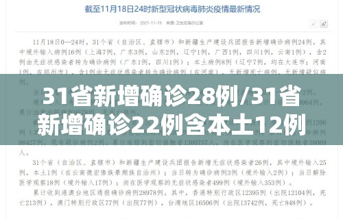 31省新增确诊28例/31省新增确诊22例含本土12例