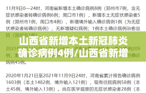 山西省新增本土新冠肺炎确诊病例4例/山西省新增1例