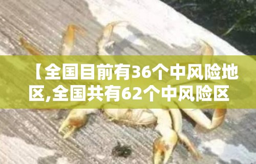 【全国目前有36个中风险地区,全国共有62个中风险区】