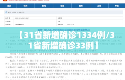 【31省新增确诊1334例/31省新增确诊33例】