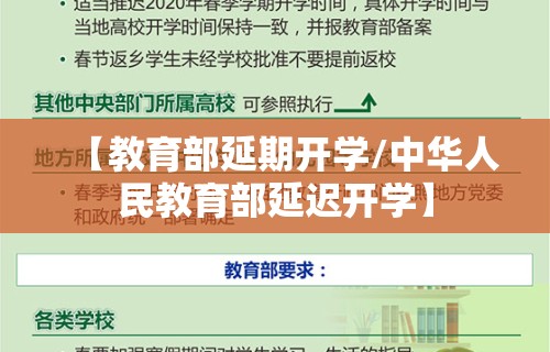 【教育部延期开学/中华人民教育部延迟开学】