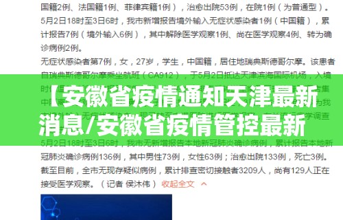 【安徽省疫情通知天津最新消息/安徽省疫情管控最新消息】