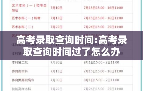 高考录取查询时间:高考录取查询时间过了怎么办