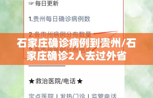 石家庄确诊病例到贵州/石家庄确诊2人去过外省
