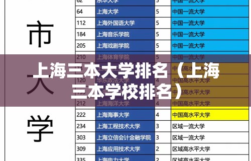上海三本大学排名（上海三本学校排名）