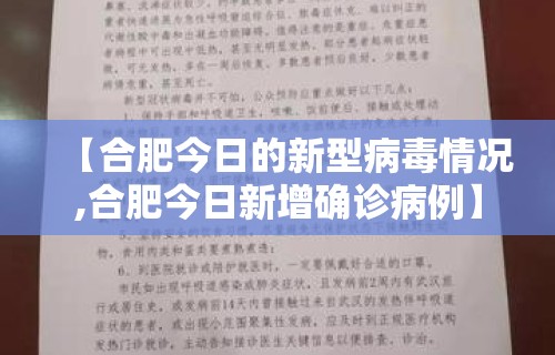 【合肥今日的新型病毒情况,合肥今日新增确诊病例】