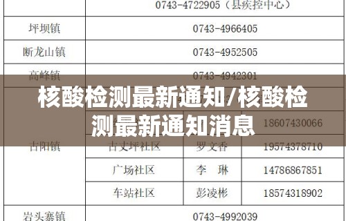 核酸检测最新通知/核酸检测最新通知消息
