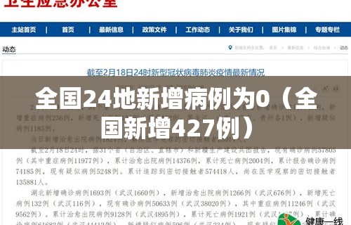 全国24地新增病例为0（全国新增427例）