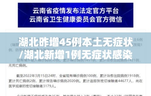 湖北昨增45例本土无症状/湖北新增1例无症状感染