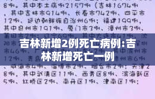 吉林新增2例死亡病例:吉林新增死亡一例