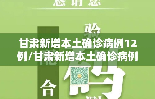 甘肃新增本土确诊病例12例/甘肃新增本土确诊病例12例详情