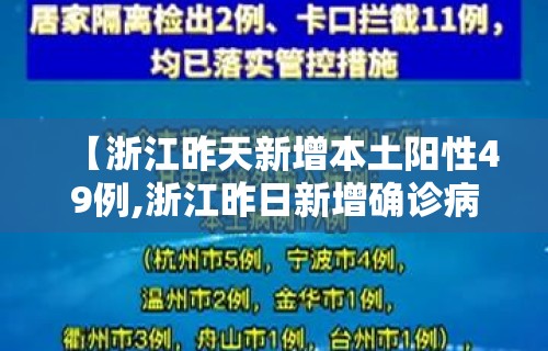 【浙江昨天新增本土阳性49例,浙江昨日新增确诊病例】